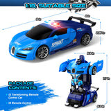 AONEPTR Remote Control Car, One-Click Becoming Robot Transforming Toys Car for Boys, Smooth Deformation, Demo Mode, 360° Rotation, Easy to Use, 2.4GHZ, with LED Lights, RC Cars for Christmas, Kids