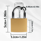 XFJSAK 8 Pcs Small Keyed Padlocks, 32mm, Gold, Compact, D Shape, Hardened Alloy, Securing Luggage, Gym Lockers