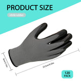 YOUKE OLA 120 Pair Gardening Gloves for Men Women, Breathable Rubber Coated Garden Gloves Working Gloves for Gardening, Construction Black