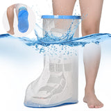 100% Waterproof Extra Wide Leg Cast Cover for Shower with Non-Slip Bottom Reusable Shower Boots Protector for Adult Leg Ankle Foot After Surgery Bandage Dressing Wound Immobilizer/Brace, Walking Boots