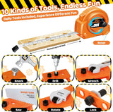 Christmas & Birthday Gifts for Boys Ages 3 4 5 6,Kids Tool Set with Portable Tool Box & Electronic Toy Drill, Toddler Tool Set,Tool Play Toys Construction Tools for Kids