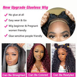 Glueless Wigs Human Hair Pre Plucked Pre Cut 4x4 Lace Front Wigs for Black Women Wear and Go Glueless Wig for Beginners Curly Human Hair Wig (18 Inch)