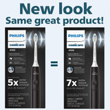 Philips Sonicare 4100 Rechargeable Electric Toothbrush, Advanced Plaque Removal, Pressure Sensor, Includes Brush Head Case, Black BD5003AZ