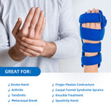 Resting Hand Splint, Stroke Hand Therapy Equipment, Hand Brace with Finger Support for Stroke Recovery Patients, Carpal Tunnel Syndrome, Arthritis, Tendinitis, Metacarpal Breaks