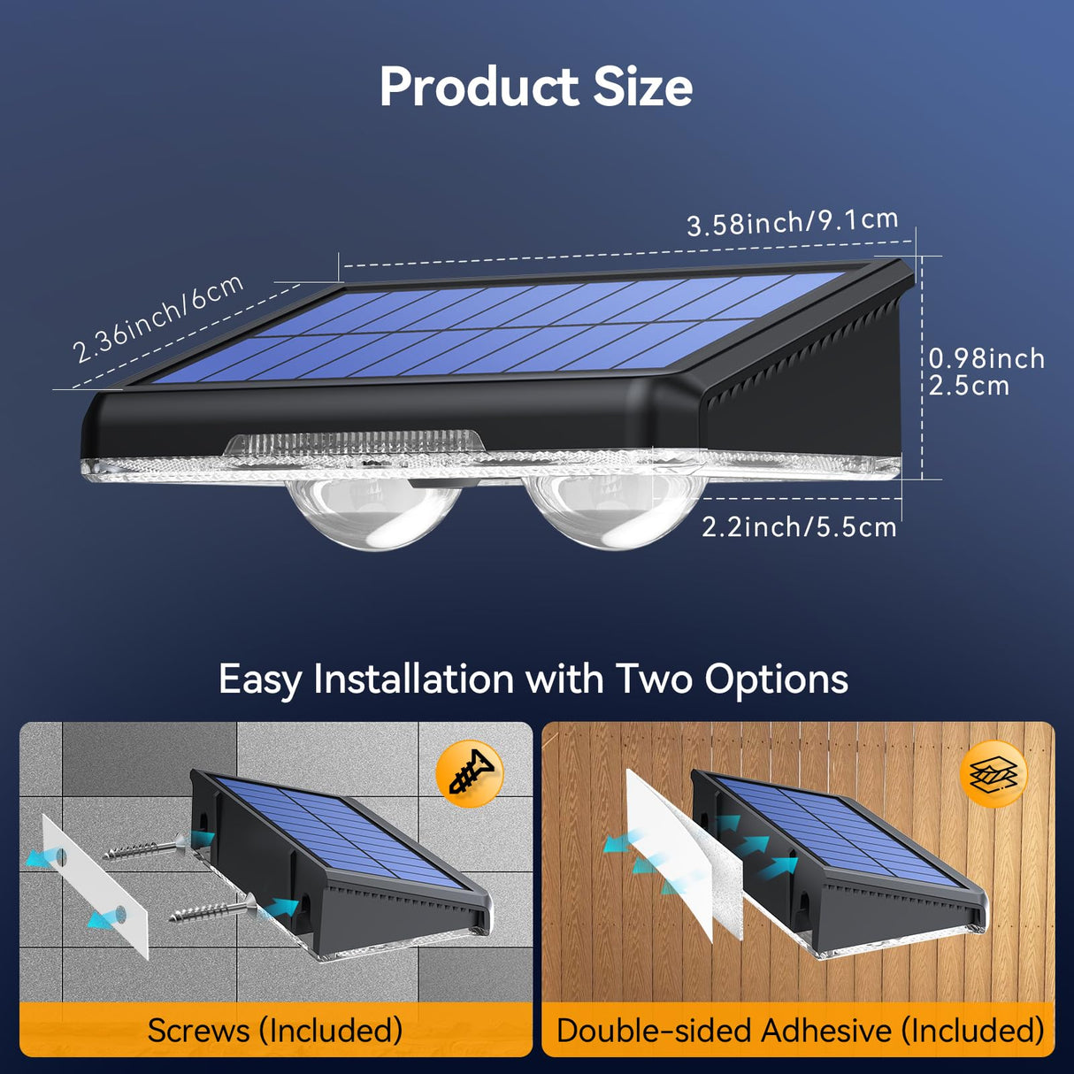 TECKNET Solar Fence Lights Outdoor 12 Pack, Warm White & 6 Colors & RGB, IP66 Waterproof LED Deck Light, Dusk to Dawn Fence Lights Solar for Wall, Railing, Step, Patio, Pool, Backyard, Outside