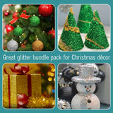 Christmas Glitter for Crafts 1 LB EA Bulk Fine Craft Glitter, 4 Count Christmas Confetti Pack Green, Red, Clear, Gold for Resin, Scrapbooking and Décor