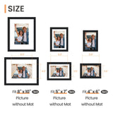 upsimples Picture Frames set of 19, Including 8x10, 5x7, 4x6 Black Frame