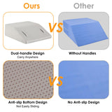 Ruqmuis Leg Elevation Pillow for After Surgery, 6inch Foam Leg Elevating Pillow for Swelling and Blood Circulation, Leg Wedge Pillow for Sleeping, Knee Pillow for Knee Hip Ankle Pain Relief, Grey