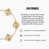 Electric Picks Icon Bracelet for Women, 14k Gold Plated Clover Charm Chain Bracelet, Adjustable 6"–7.5", Stackable Everyday Jewelry, Minimalist Gold Bracelet Gift