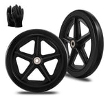 2Pcs 8 Inch Replacement Wheelchair Wheels for Walkers - Environmentally Friendly Rubber Material, Wear-Resistant PU Tires, Anti-Slip, and Durable ABS Wheel Hub (8IN Narrow 2Pcs)