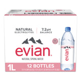Evian Natural Spring Water, 1 L bottle, 12 pack