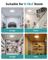 wowatt Rechargeable Ceiling Lights Battery Operated Ceiling Light with Remote Wireless Shower Lighting 3000K 4500K 6500K 7.48in Dimmable Timing Overhead Light for Closet Shower Living Room