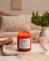 M&SENSE Spiced Apple Scented Candles for Home Natural Soy Wax 19.4oz 110 Hours Large Long Lasting Highly Scented Classic Christmas Holiday 2 Wicks Candle Gift Home Decor