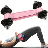 Hip Thrust Belt – Heavy Duty & Secure Glute Trainer with Non-Slip Rubber Extra Padding for Dumbbells, Kettlebells & Plates – Ideal for Gym, Home, & On-the-Go Workouts (Pink)