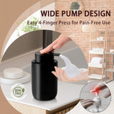 Foaming Soap Dispenser Thick Ceramic Foam Hand Soap Dispenser for Bathroom or Kitchen Sink, Liquid Pump Bottles for Hand soap, Body Wash, 2 Pack Black