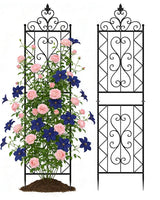 ARIFARO 78 inch Metal Garden Trellis for Climbing Plants, Pack of 2, Indoor/Outdoor Sturdy Decorative Plant Trellises for Potted Plants, House Plants, Climbing Vines, Floral Pattern