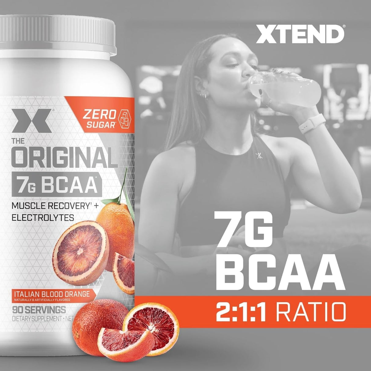 Xtend Original BCAA Powder 7g BCAA and 2.5g L-Glutamine, Sugar Free Post Workout Muscle Recovery Drink with Amino Acids for Men & Women, 90 Servings