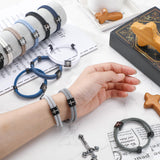 Landical 12 Pcs Braided Cross Bracelet for Men Women Christian Adjustable Rope Jesus Bracelets with Metal Knot Christian Baptism Gifts