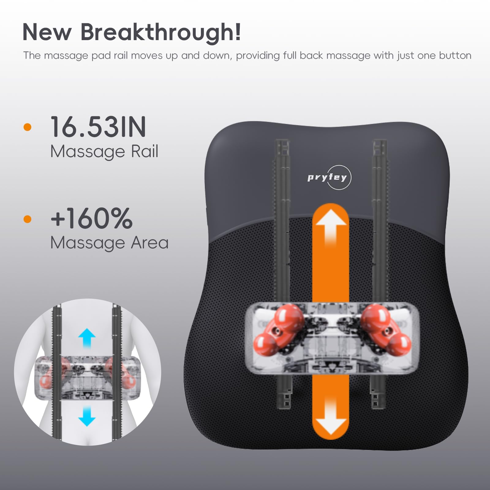 pryfey Back-Massager, Rolling Up and Down Back Massager with