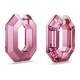 Swarovski Lucent Small Hoop Earrings, Pink Octagon-Shaped Crystals, Part of the Swarovski Lucent Collection