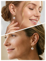 LOIPURI Genuine Freshwater Pearl Drop Earrings for Women 14K Gold Plated
