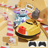 deependo 2 Pack Remote Control Car, RC Ejecting Bumper Car for Kids, Cat and Rat War Cheese Bumper Car, Car Toys for Ages 5-7, Christmas Birthday Gifts Toys for 3 4 5 6+ Year Old Boys Girls