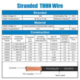 THHN Wire 3 Gauge 25 FT Stranded Copper Wire, 3 AWG Copper Wire Rated up to 600V Building Wire Nylon Jacket for Residential, CNC, Ground, Industrial (3 Gauge, Black)