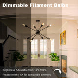 TJOY 6 Pack A19 Vintage LED Edison Bulbs, Dimmable Light Bulb 60W Equivalent, High Brightness 2700K Warm White, 8W E26 Standard Base, 800Lumens, CRI80+, Clear Glass Filament Bulb for Home, Farmhouse
