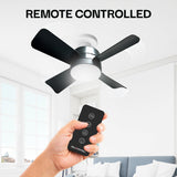 Bell+Howell Socket Breeze Deluxe, Small Ceiling Fan with LED Light and Remote, Adjustable Speeds and Brightness, Light Socket Fan for Bedroom, Kitchen, Living Room, 1000 Lumens