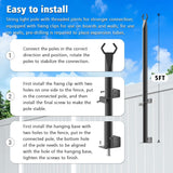 2 Pack String Light Poles,5Ft Metal Poles for Outdoor String Lights,Outdoor Light Poles with Post,Poles/Stand for Outside,Patio,Deck,Backyard,Garden Wedding,Party