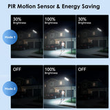 4-Pack Solar Street Lights Outdoor, 13000LM 6500K Waterproof LED Solar Flood Lights with Motion Sensor, Dusk to Dawn Solar-Powered Light for Outside, Security Lights for Parking Lot Yard Driveway
