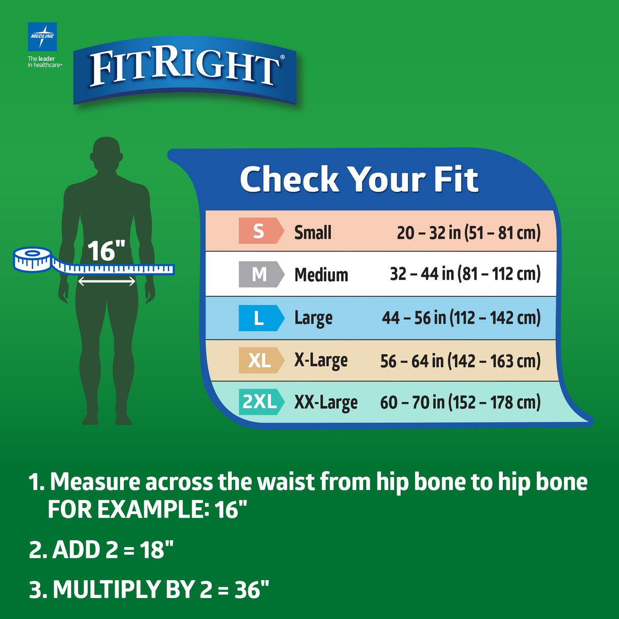 FitRight Adult Diapers, Ultra Heavy Absorbency, M (Waist Size 32in-44in), 80 Count, OptiFit Incontinence Briefs for Men and Women, Disposable, Moisture-Wicking, Leak Protection,