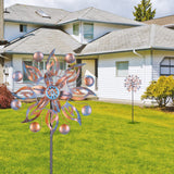 VEWOGARDEN 2PCS Metal Wind Spinners, Waterproof Wind Sculptures & Spinners Small Garden Art Outdoor Wind Spinner Kinetic Wind Spinner for Yard and Lawn