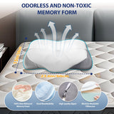 Cervical Pillow for Neck and Shoulder, Adjustable Side Sleeper Pillows for Adults, Ergonomic Neck Support Pillow, Contour Memory Foam Pillows Pain Relief for Side Back Stomach Sleepers