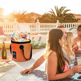 Tessco for you 3 Pcs 5 Gallon Bucket Collapsible Foldable Bucket with Handle for Beach Camping Fishing to Hold Water Folding Container Carry Bag Portable Fold up Lightweight(Orange)