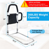 Pletpet Bed Rails for Elderly Adults, Bed Assist Rails for Seniors with 2 Grab Bars & Storage Pocket & Fall Prevention Guard, Fits King, Queen, Full, Twin Bed, Support Up to 300lbs (Standard)