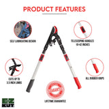 EZ Kut G2 Tree Trimmer Ratcheting Branch Cutter. Heavy Duty Branch Cutter. 42 inch Extendable Anvil Hand Loppers. Tree Pruner Trusted Since 1988. Chops Thick Branches with Ease.