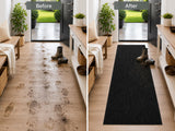Ottomanson Hallway Runner Rug 2' x 6' Durable Non-Slip Mat with Scraper Pile for Indoor & Outdoor Use - Ideal for Kitchen, Entryway, Patio & Garage - High-Traffic Carpet, Black