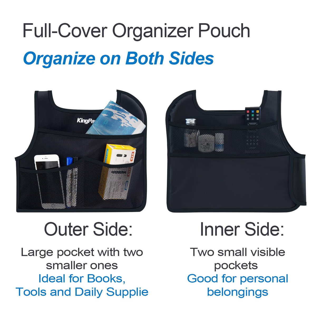 KingPavonini Bed Side Assist Handle Bar Safety Rail for Elderly Adults - Medical Bed Mobility Assistant Bar with Free Storage Bag and Fixing Strap, Support Up to 400lbs