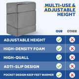 Foot Rest for Under Desk at Work, Adjustable Footrest for Office Chair & Gaming Chair,Ergonomic Footrest Pillow Desk Foot Stool with Washable Cover for Home, Airplane, Travel (Gray)