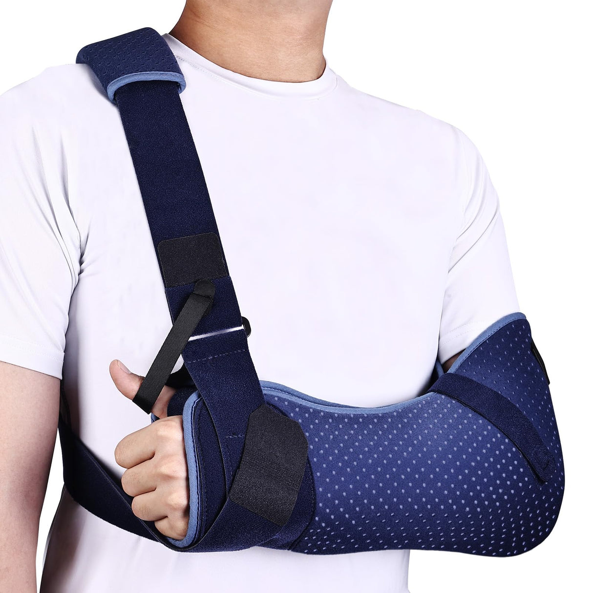 Willcom Arm Sling for Shoulder Injury with Waist Strap - Immobilizer Brace Support for Sleeping, Rotator Cuff Surgery (Comfort Version, Left, Large，40-51 inch)