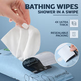 100 XL Body Wipes for Adults Ultra Thick Bathing No Rinse - Microwaveable Shower Wipes, Bath Wipes with Moisturizing Aloe Vera and Vitamin E, 7.8” x 8” In - 10 Packs of 10