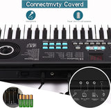 61 Key Keyboard Piano, Electric Piano Keyboard with Built-in Dual Speakers, External Microphone & Power Adapter - Portable Electronic Digital Piano for Beginners & Christmas Gift