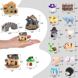 Homlone 105 Miniature Fairy Garden Accessories, Fairy Garden Kit, Fairy Garden Animals, Miniature Figurines, Micro Landscape Ornaments Kit, Garden DIY Kit for Dollhouse Decoration Plant House Decor