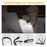 EastPin Neck Book Light, 3 Color Stepless Dimming Reading Light for Bed