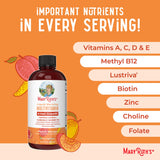 MaryRuth Organics Liquid Multivitamin + Hair Growth | Biotin 10000mcg | Lustriva Hair Growth Supplement | Clinically Tested in Women for Thicker Hair & Facial Wrinkle | Skin Care | 18+ | 15.22 Fl Oz
