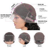 Kloiynj 360 Lace Front Wig Human Hair - 220% Density Body Wave HD Brazilian Virgin Full Lace Wig for Women - 28 Inch Pre-Plucked With Baby Hair - Natural Color