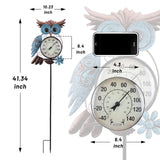 MUMTOP Outdoor Thermometer, Owl Outside Decor for Patio, Yard and Garden