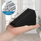 Optish 2 Pack Heavy Duty Door Stopper, Adjustable Spring Large Stopper, 3 Inches High Tall Wedge Stoppers for Bottom of Door, Door Stop Suits Any Heavy Door, Black