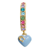 COACH Pave Enamel Heart Huggie Earrings Multi One Size